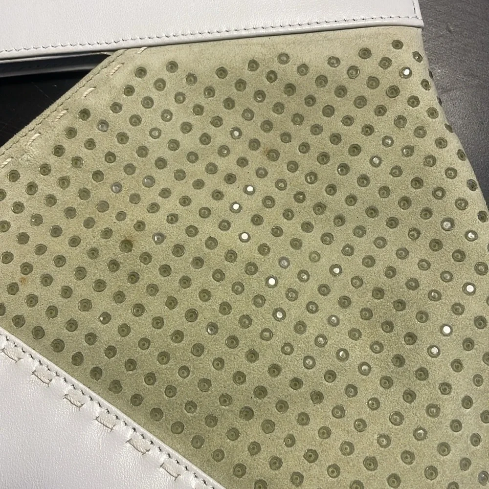 NEW Swarovski crystal embellished calfskin leather clutch